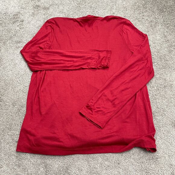 Talbots Wrap Tunic Blouse Womens XL Red Long Sleeve Rayon Blend Stretch Casual - Picture 2 of 10